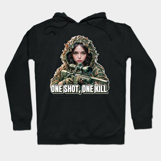 Sniper Girl Hoodie by Rawlifegraphic